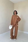 Camel Klasik Fitilli Kazak Ve Pantolon Takım