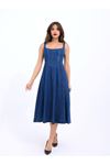 7142 KOT ELBİSE-MAVİ