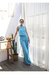 Keten Bluz Ve Pantolon İki̇li̇ Takim