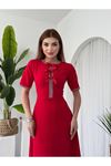 Wera Taşlı Fiyonk Detaylı Elbise